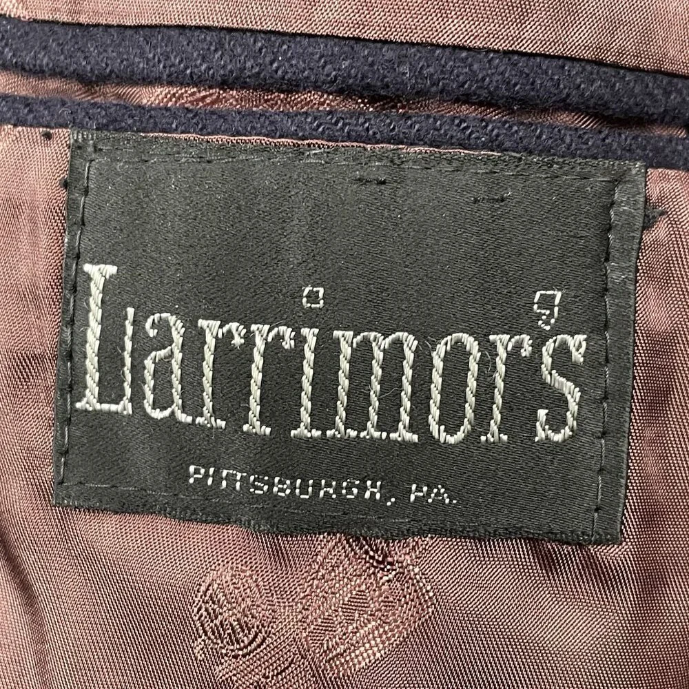 VTG 1982 Larrimors 100% Cashmere Blazer Mens 44S‎ Navy Formal Wedding